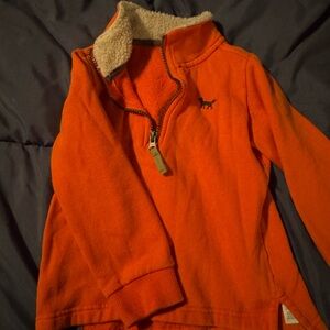 Orange Kids Pullover with Sherpa Lining